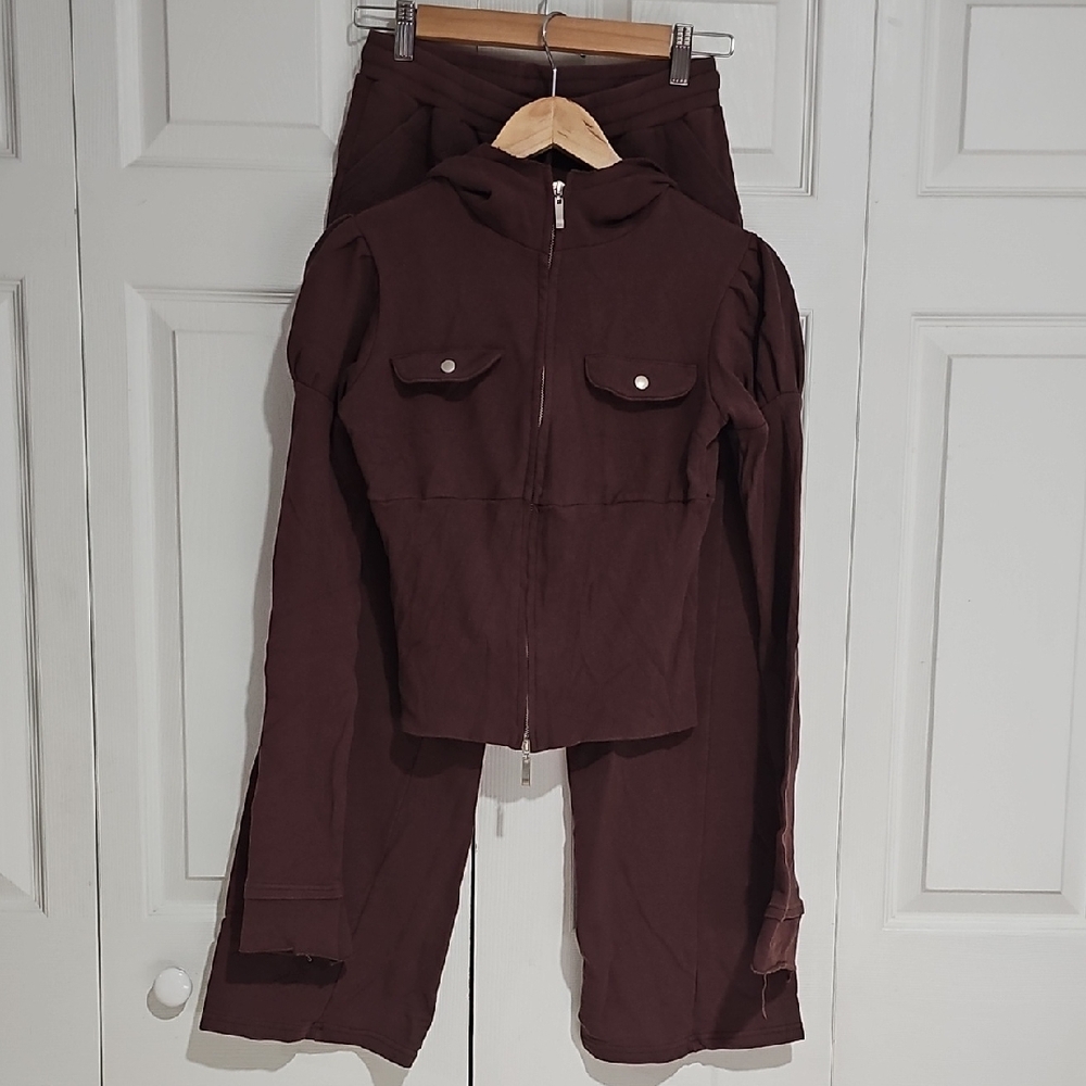 🤎 House of Freedom Y2K Brown Cargo Lounge Set – S